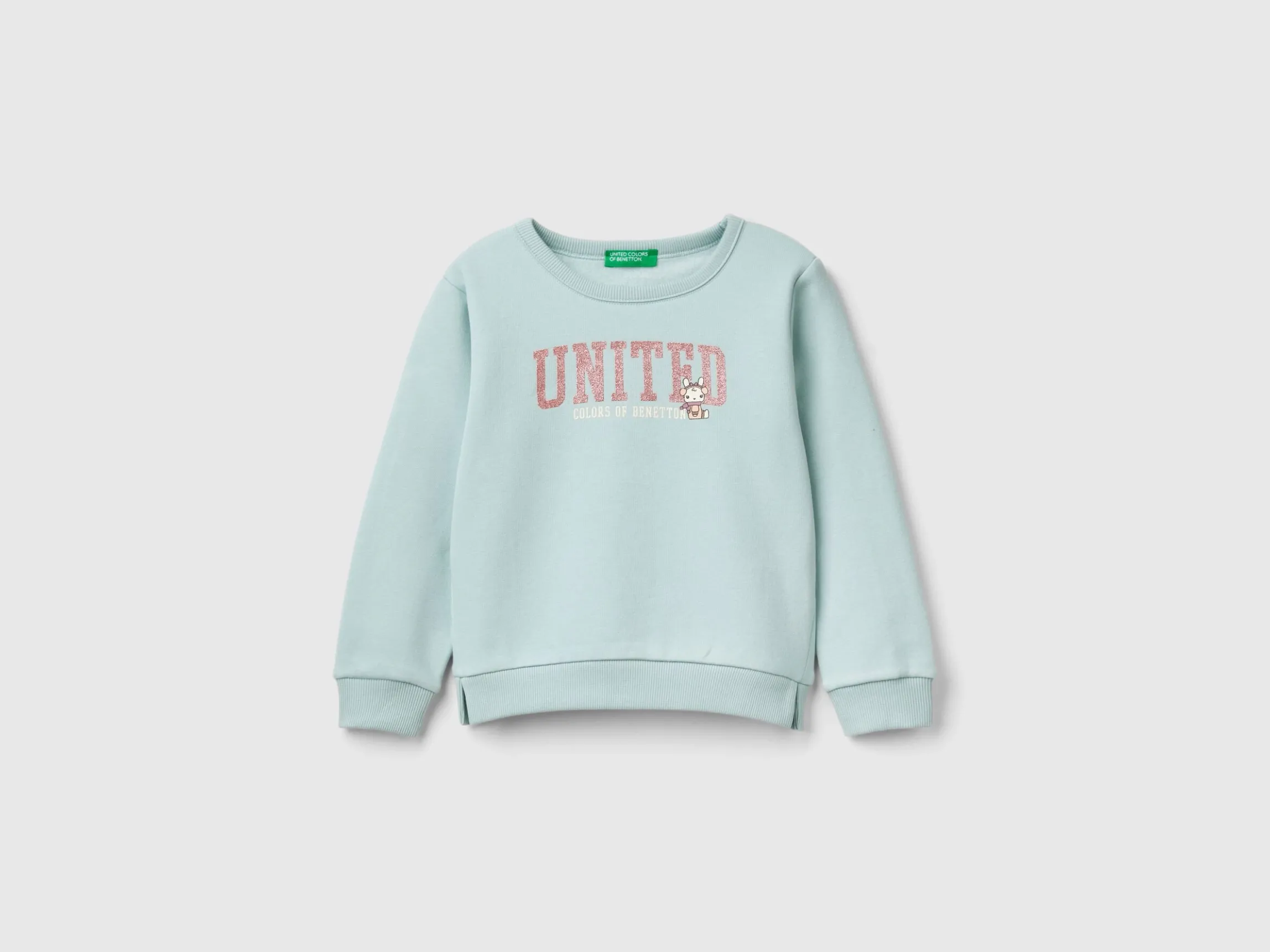 Pullover sweatshirt with glittery print