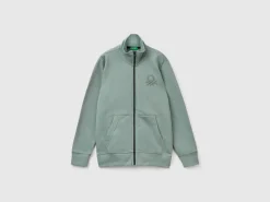 Pure cotton sweatshirt with zipper