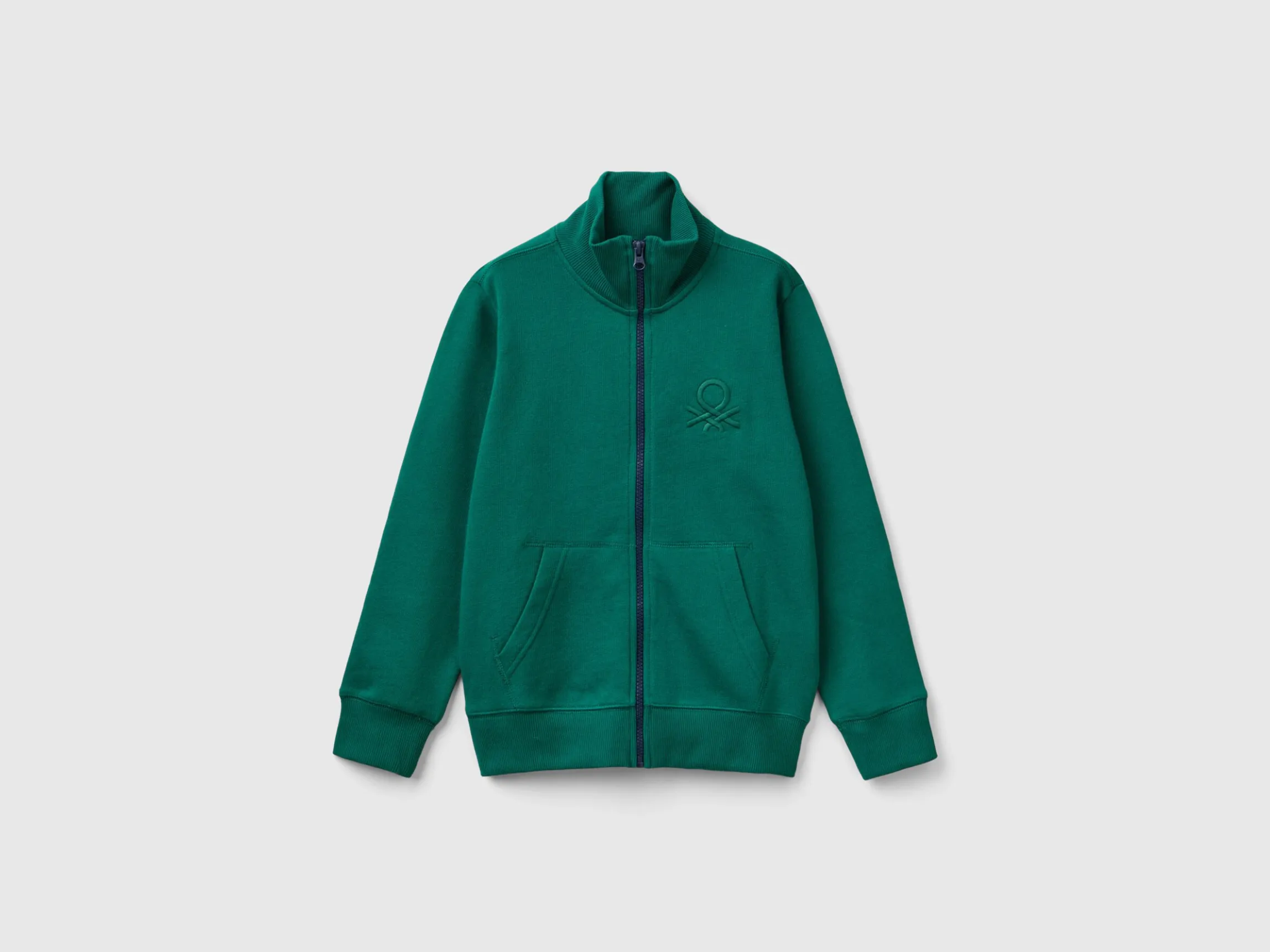 Pure cotton sweatshirt with zipper
