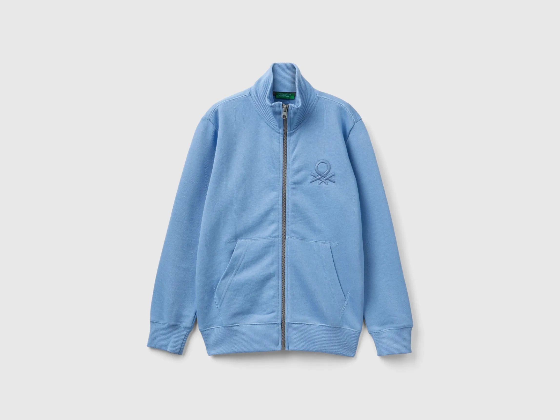Pure cotton sweatshirt with zipper