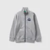 Pure cotton sweatshirt with zipper