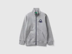 Pure cotton sweatshirt with zipper