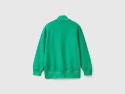 Pure cotton sweatshirt with zipper