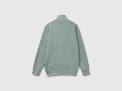Pure cotton sweatshirt with zipper