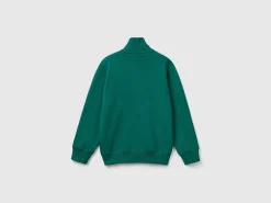 Pure cotton sweatshirt with zipper