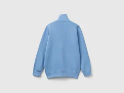 Pure cotton sweatshirt with zipper