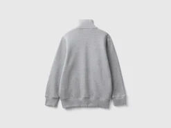 Pure cotton sweatshirt with zipper