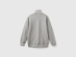 Pure cotton sweatshirt with zipper