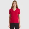 Pure cotton t-shirt with V-neck