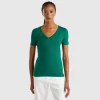 Pure cotton t-shirt with V-neck