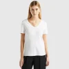Pure cotton t-shirt with V-neck