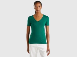 Pure cotton t-shirt with V-neck