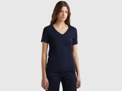 Pure cotton t-shirt with V-neck