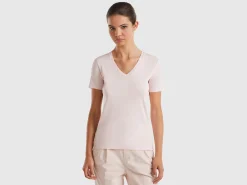 Pure cotton t-shirt with V-neck