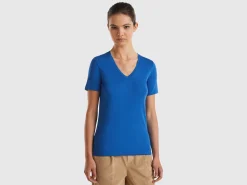 Pure cotton t-shirt with V-neck