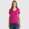 Pure cotton t-shirt with V-neck