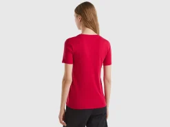 Pure cotton t-shirt with V-neck