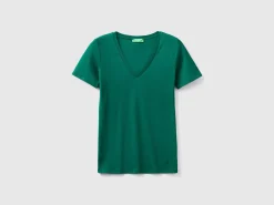 Pure cotton t-shirt with V-neck
