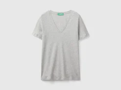 Pure cotton t-shirt with V-neck