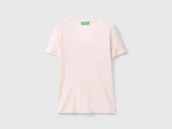 Pure cotton t-shirt with V-neck