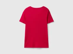 Pure cotton t-shirt with V-neck