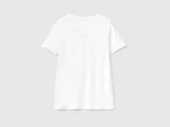 Pure cotton t-shirt with V-neck