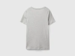Pure cotton t-shirt with V-neck