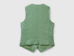 Pure linen vest