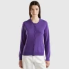 Purple cardigan in cashmere and wool blend