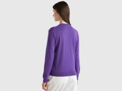 Purple cardigan in cashmere and wool blend