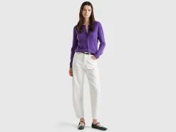 Purple cardigan in cashmere and wool blend
