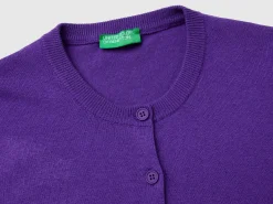 Purple cardigan in cashmere and wool blend