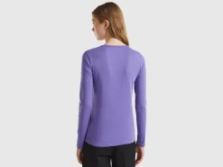 Purple long sleeve t-shirt in 100% cotton