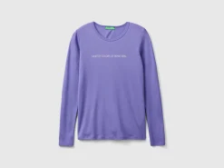 Purple long sleeve t-shirt in 100% cotton