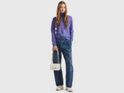 Purple turtleneck in pure Merino wool