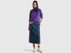 Purple turtleneck in wool and cashmere blend