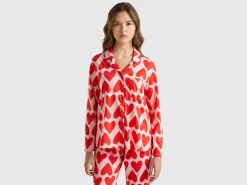 Pyjama jacket with heart print