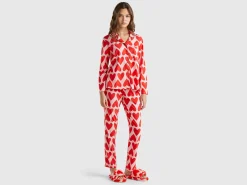 Pyjama jacket with heart print