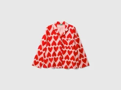 Pyjama jacket with heart print