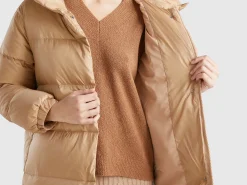 Real feather padded down jacket