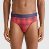 Red and blue tartan briefs
