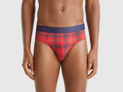 Red and blue tartan briefs