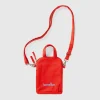 Red cell phone holder in pure cotton