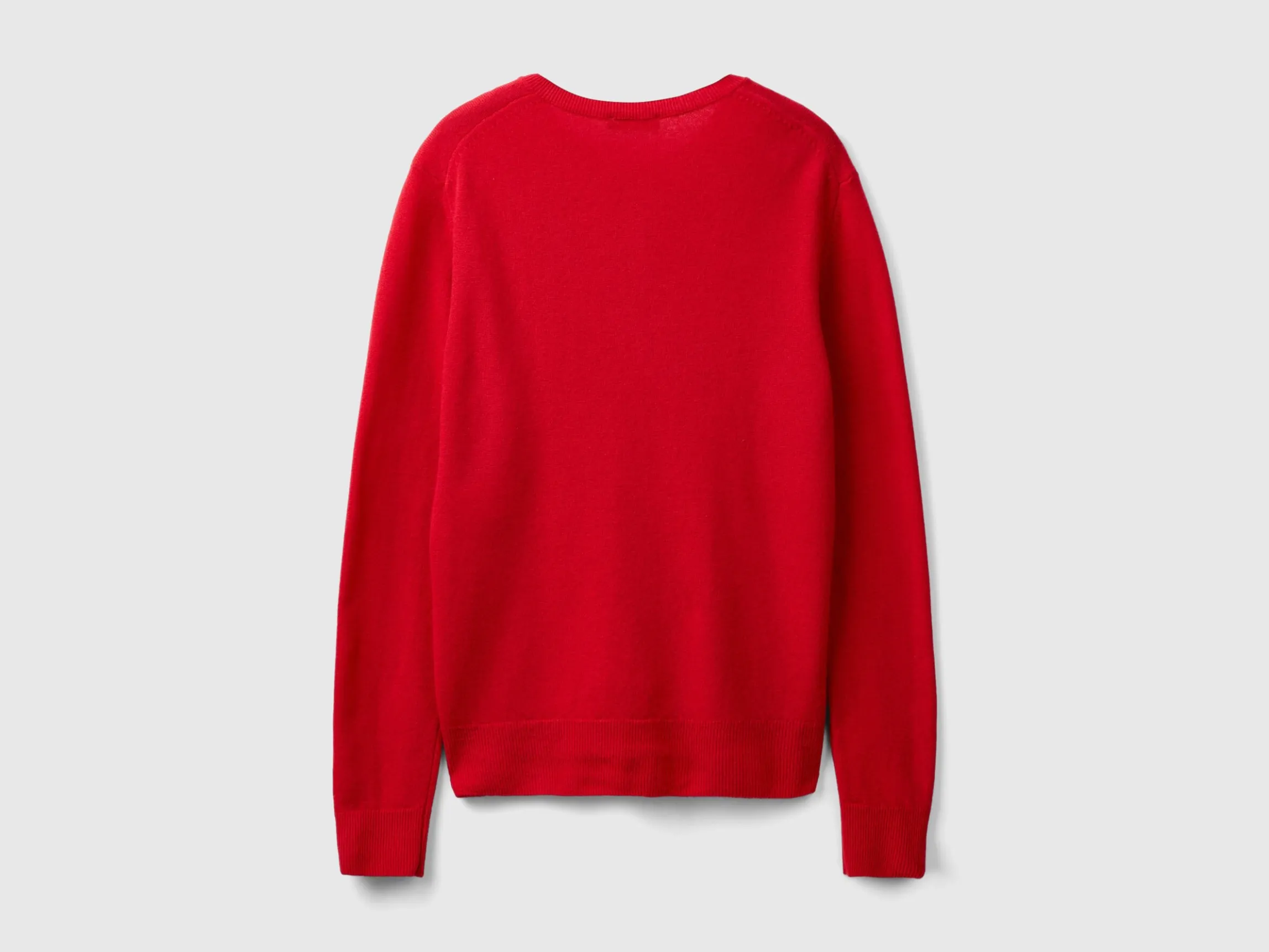 Red plum crew neck cardigan in pure Merino wool