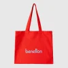 Red tote bag in pure xotton