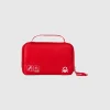 Red travel toiletry bag with hook