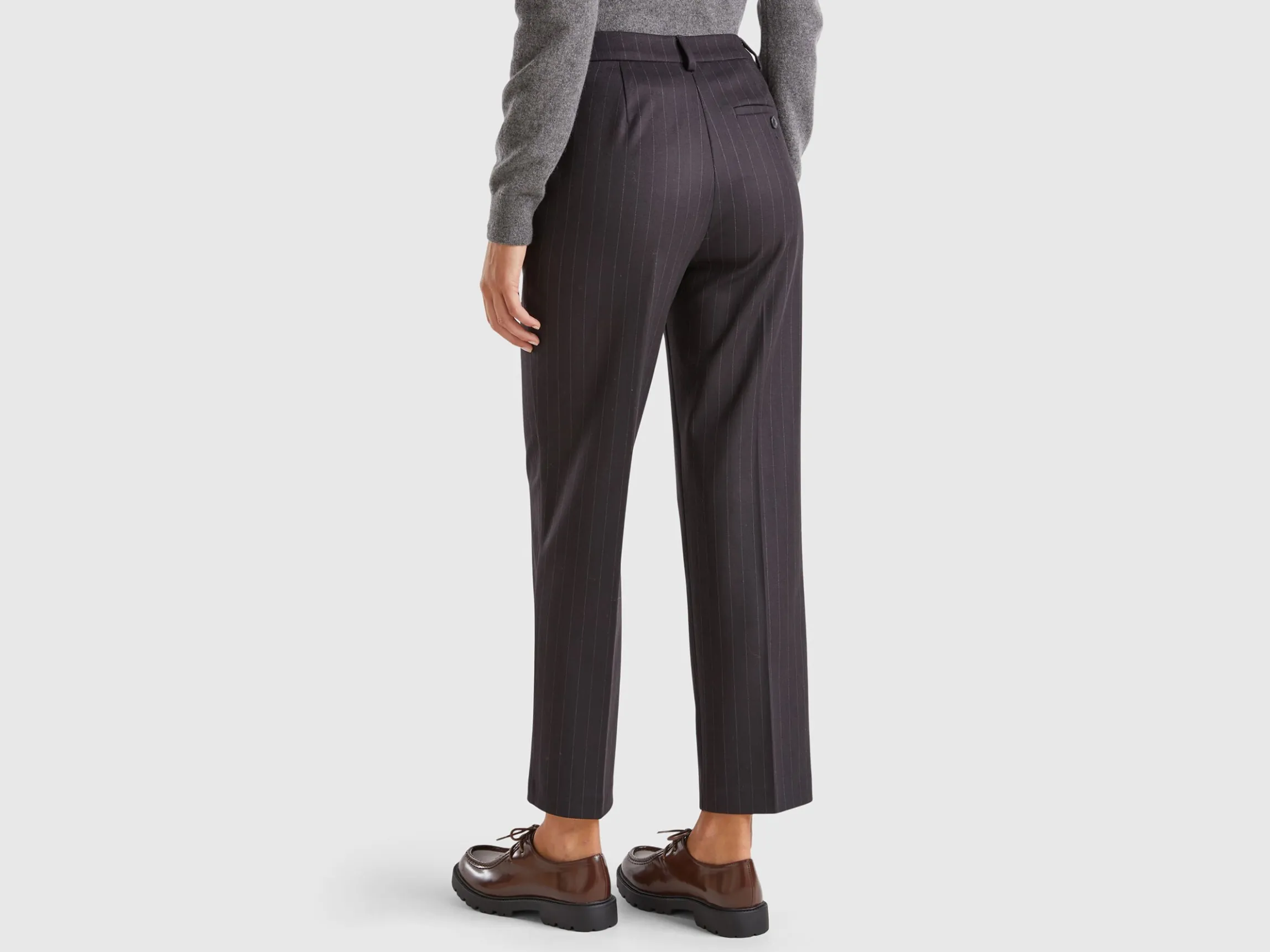 Regular fit pinstriped trousers