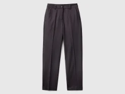 Regular fit pinstriped trousers