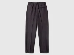 Regular fit pinstriped trousers