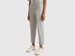 Regular fit pure linen trousers